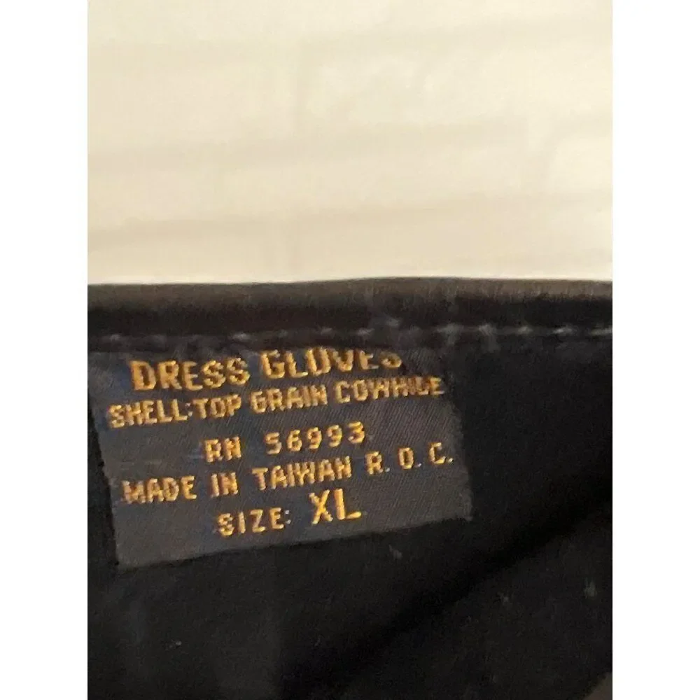 Dress Gloves Women Black Top Grain Cowhide Leather Gloves Size XL